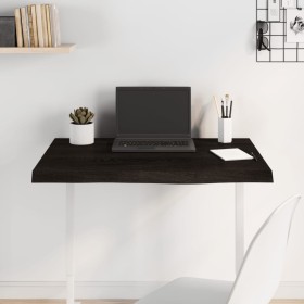 Tablero mesa madera roble tratada marrón oscuro 80x60x(2-6)