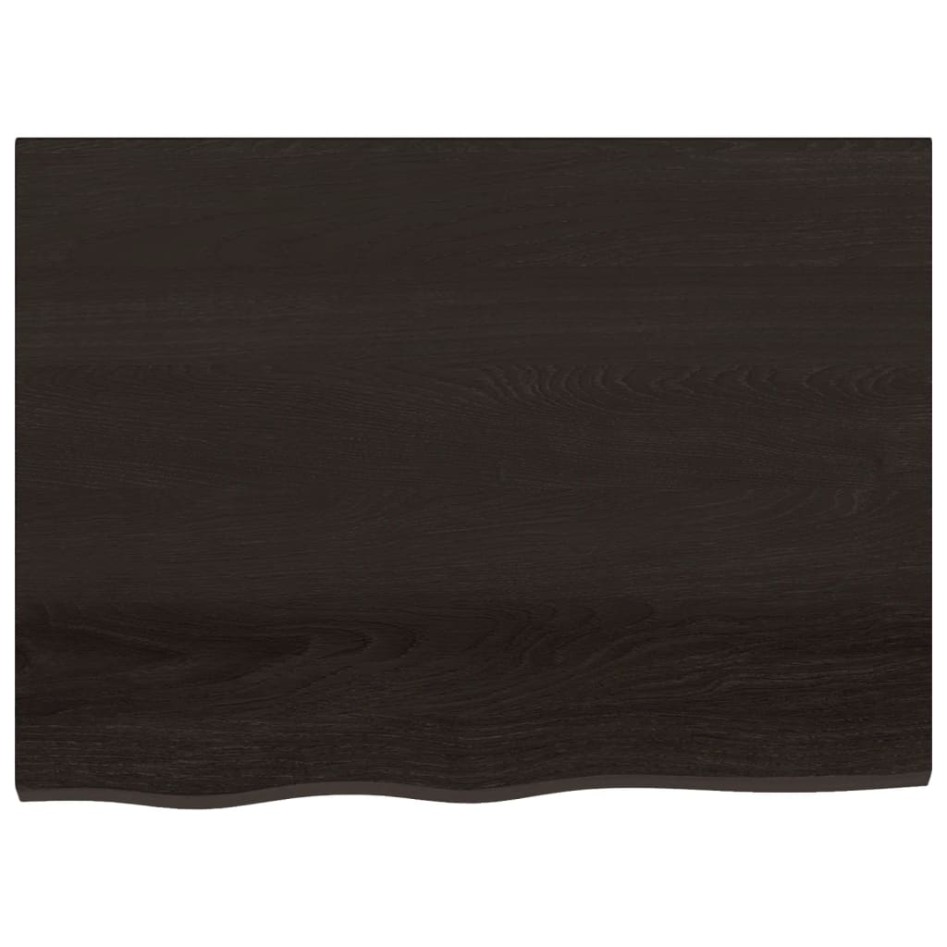 Tablero mesa madera roble tratada marrón oscuro 80x60x(2-6)