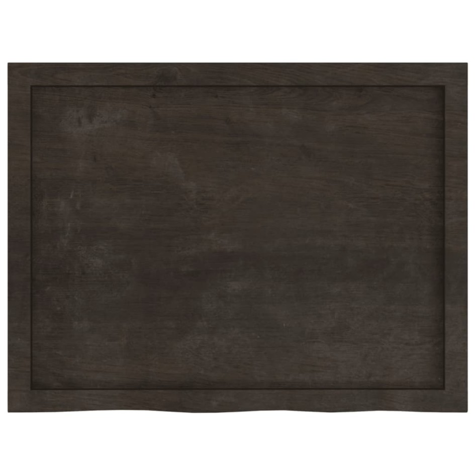 Tablero mesa madera roble tratada marrón oscuro 80x60x(2-6)