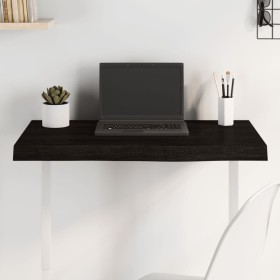 Tablero mesa madera roble tratada marrón oscuro 80x40x(2-6)