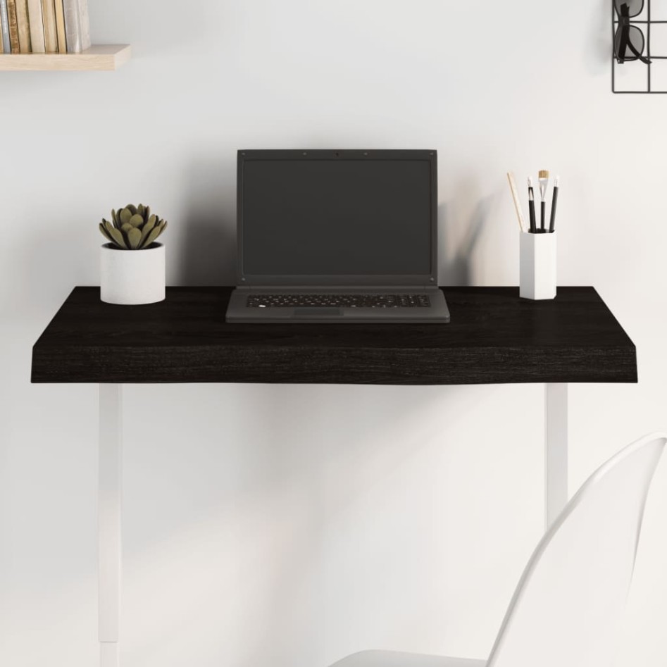 Tablero mesa madera roble tratada marrón oscuro 80x40x(2-6)