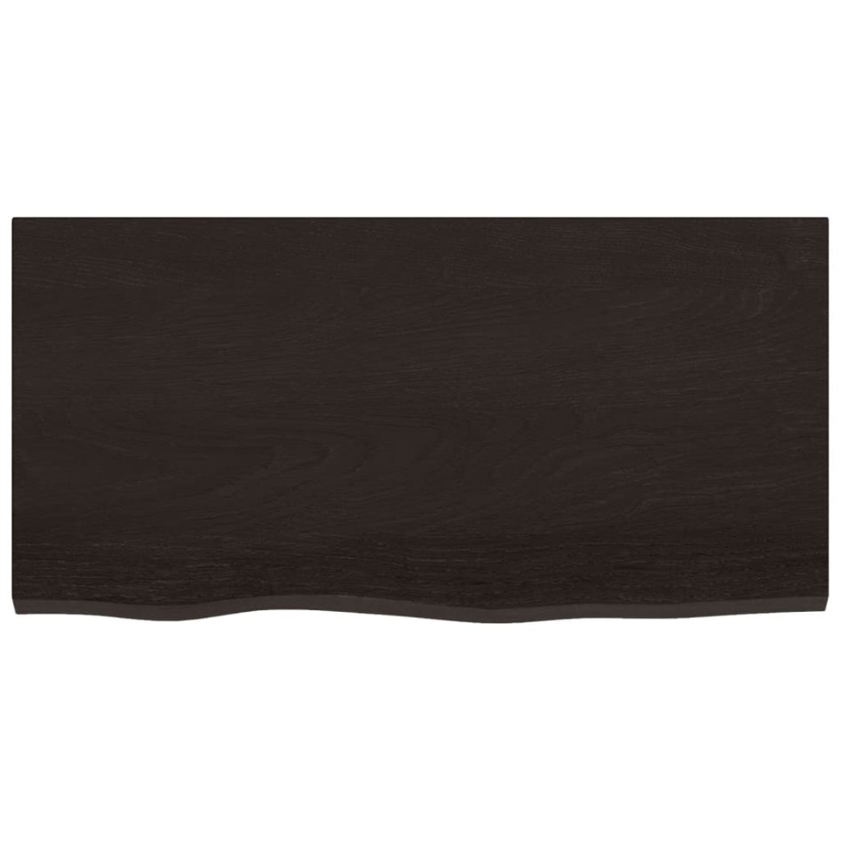Tablero mesa madera roble tratada marrón oscuro 80x40x(2-6)