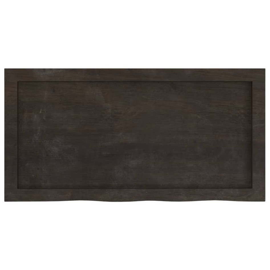 Tablero mesa madera roble tratada marrón oscuro 80x40x(2-6)