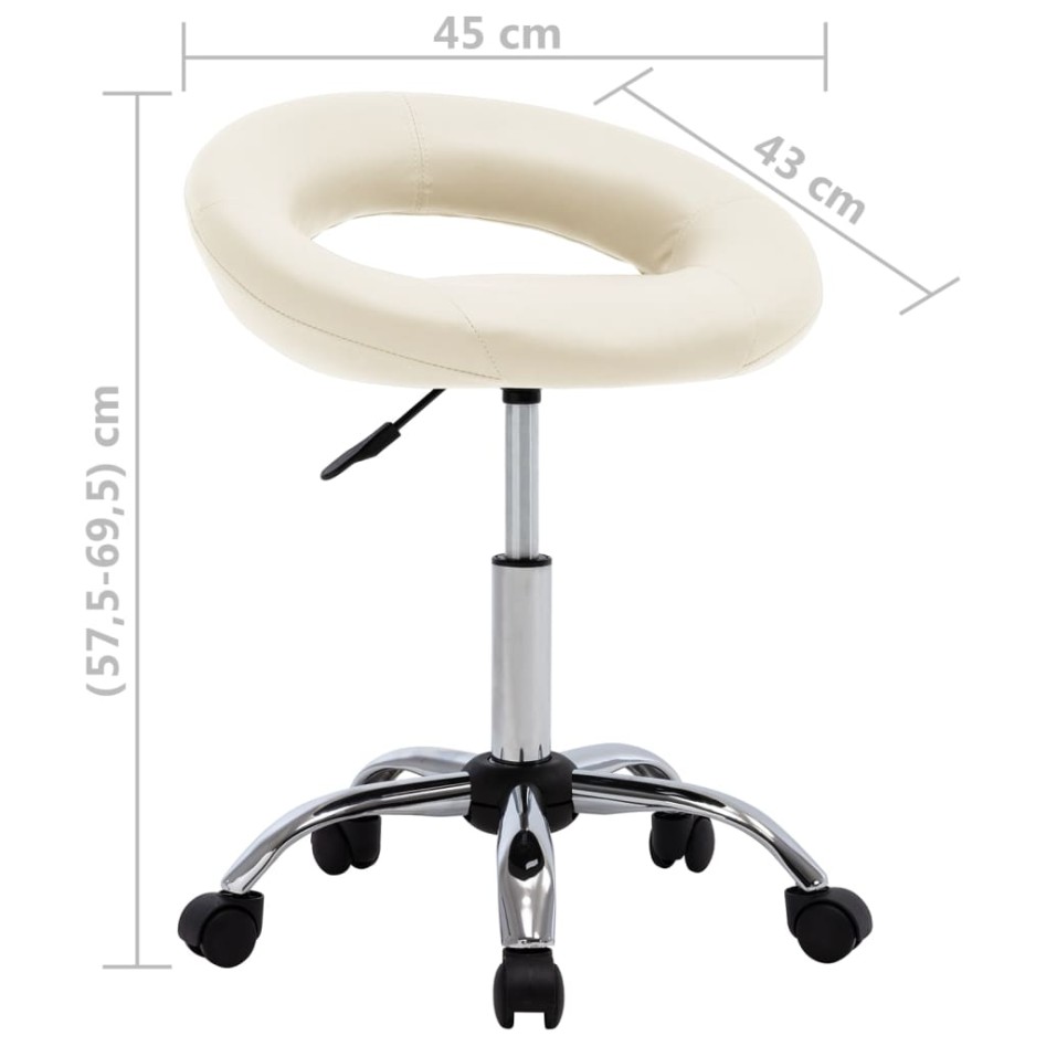 Silla de comedor giratoria de cuero sintética