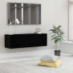 Mueble pared TV madera contrachapada roble negro 100x30x30 cm