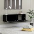 Mueble pared TV madera contrachapada roble negro 100x30x30