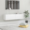 Mueble TV madera contrachapada blanco brillante 120x30x30 cm