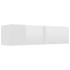 Mueble TV madera contrachapada blanco brillante 120x30x30