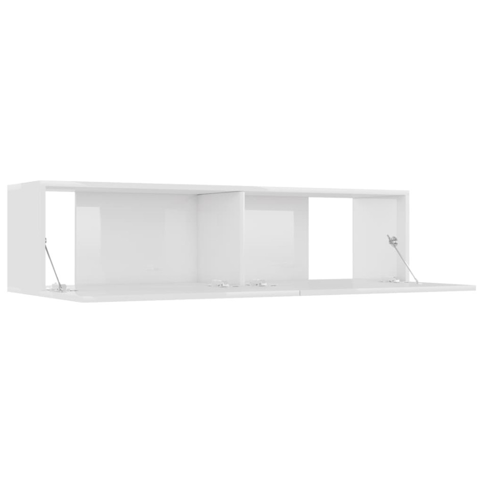 Mueble TV madera contrachapada blanco brillante 120x30x30