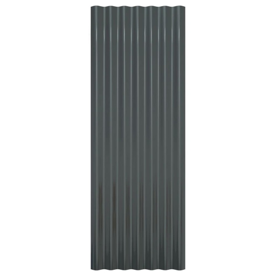 Paneles tejado 12 unidades acero recubierto antracita 100x36