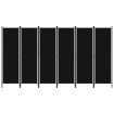 Biombo divisor de 6 paneles negro 300x180 cm