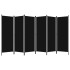 Biombo divisor de 6 paneles negro 300x180