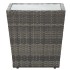 Mesa de centro ratán PE y vidrio templado gris 41,5x41,5x43