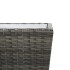 Mesa de centro ratán PE y vidrio templado gris 41,5x41,5x43