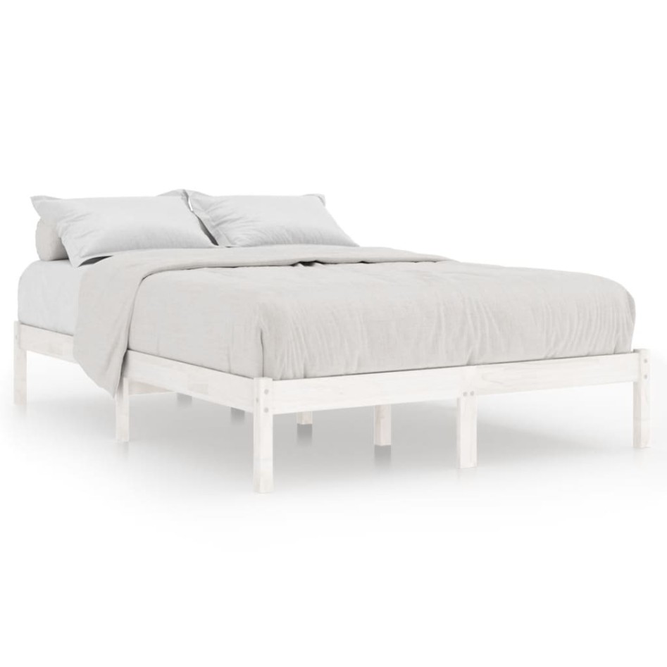 Estructura de cama sin colchón madera maciza blanco 200x200