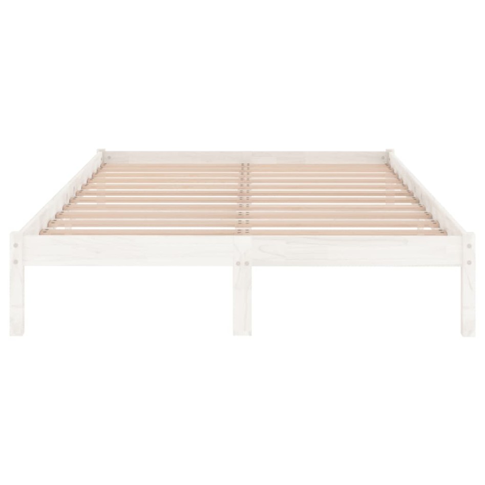 Estructura de cama sin colchón madera maciza blanco 200x200