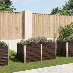 Mesa de cultivo de acero galvanizado marrón 160x80x77