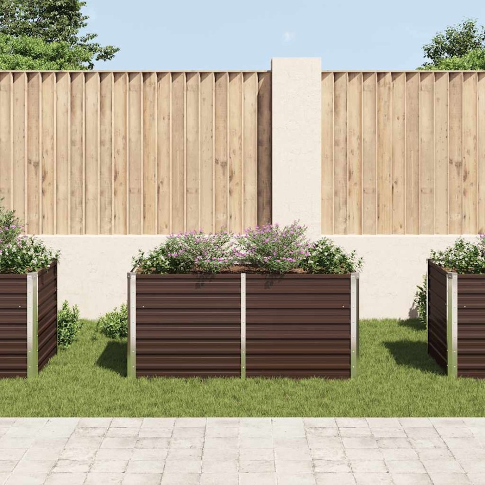 Mesa de cultivo de acero galvanizado marrón 160x80x77