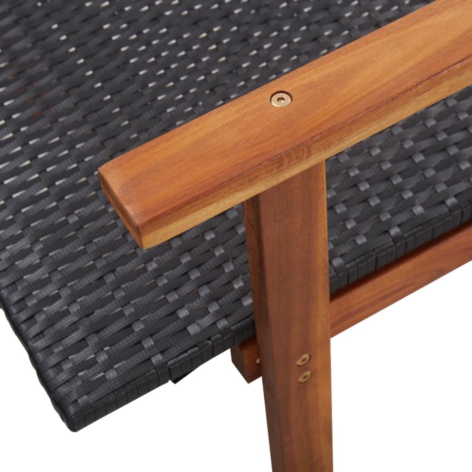 Tumbona madera maciza de acacia y ratán sintético