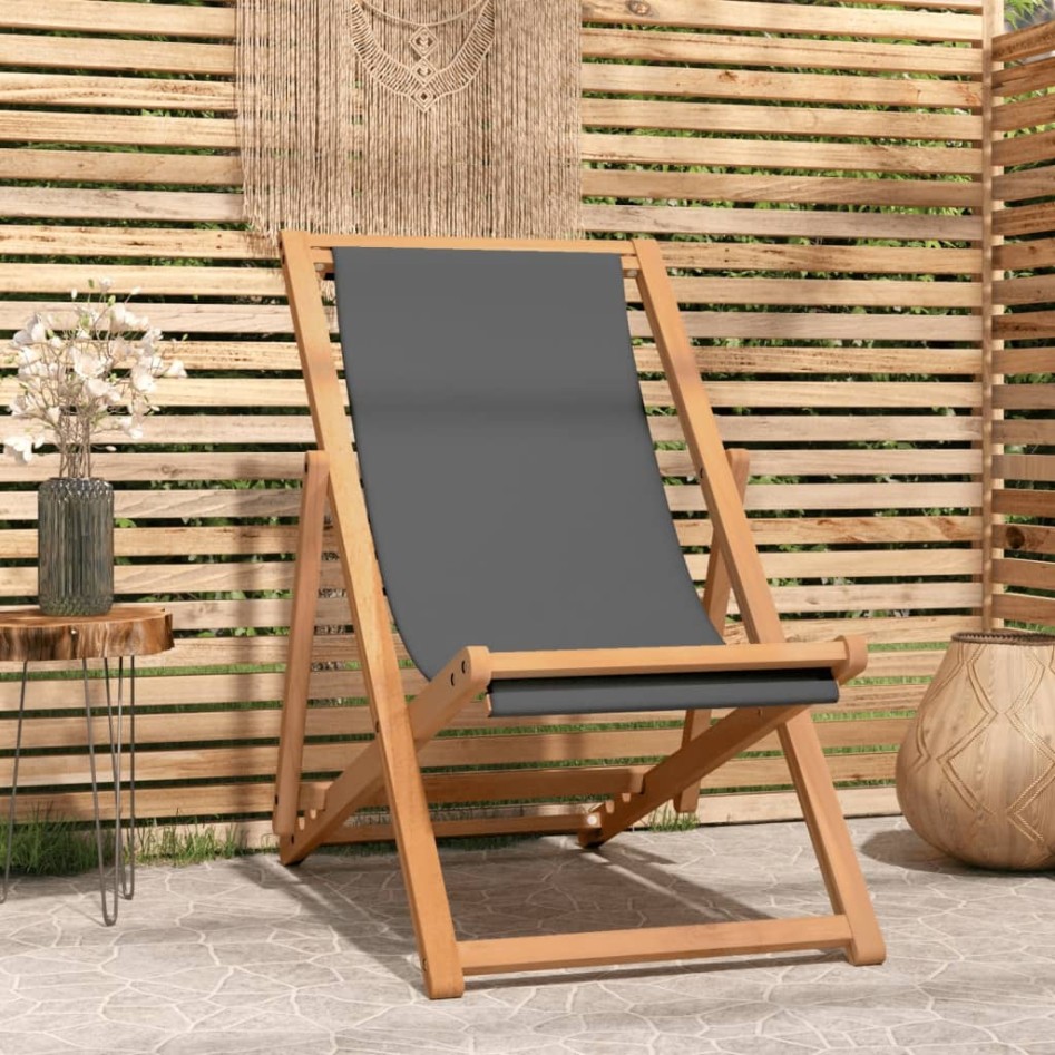 Silla de playa plegable madera maciza de teca