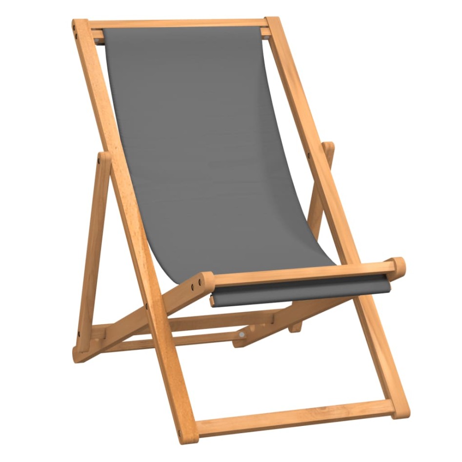 Silla de playa plegable madera maciza de teca