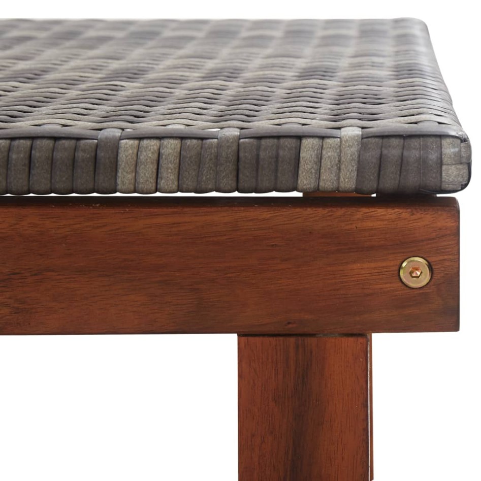 Tumbona de madera maciza de acacia y ratán sintético