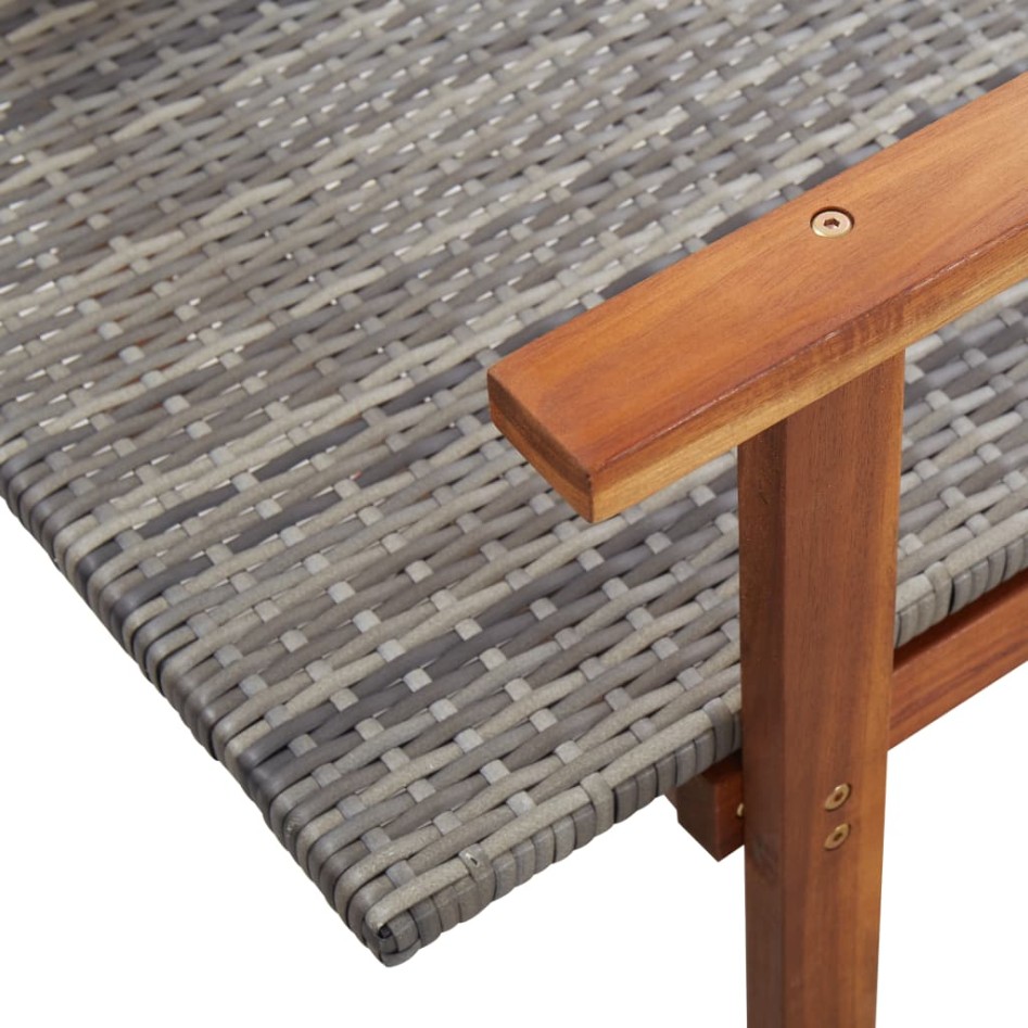 Tumbona de madera maciza de acacia y ratán sintético