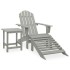 Silla con otomana y mesa jardín Adirondack macizo abeto