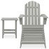 Silla con otomana y mesa jardín Adirondack macizo abeto