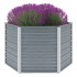Arriate de jardín de acero galvanizado gris 129x129x77