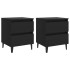 Mesitas de noche 2 uds madera contrachapada negro 40x35x50