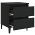 Mesitas de noche 2 uds madera contrachapada negro 40x35x50