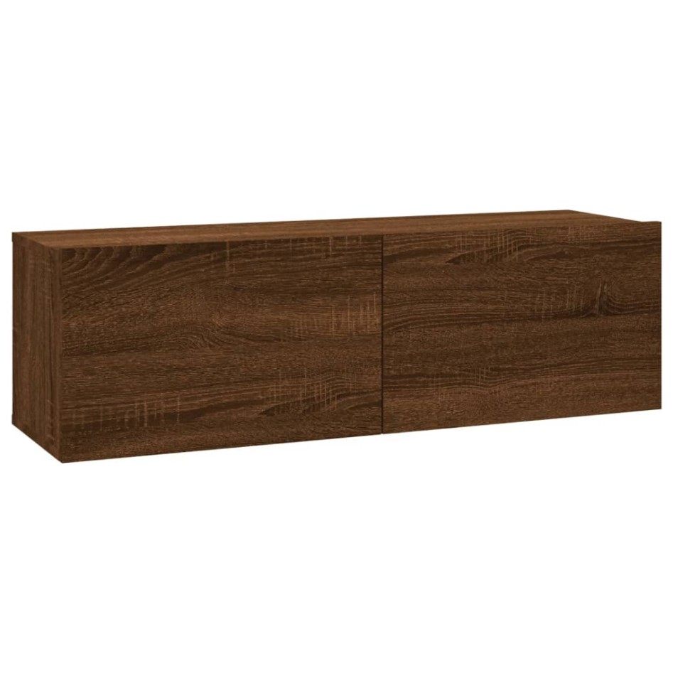 Mueble pared TV madera contrachapada roble marrón 100x30x30