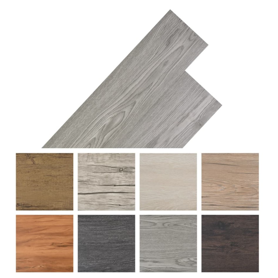Lamas para suelo autoadhesivas PVC gris oscuro 5,02 m² 2