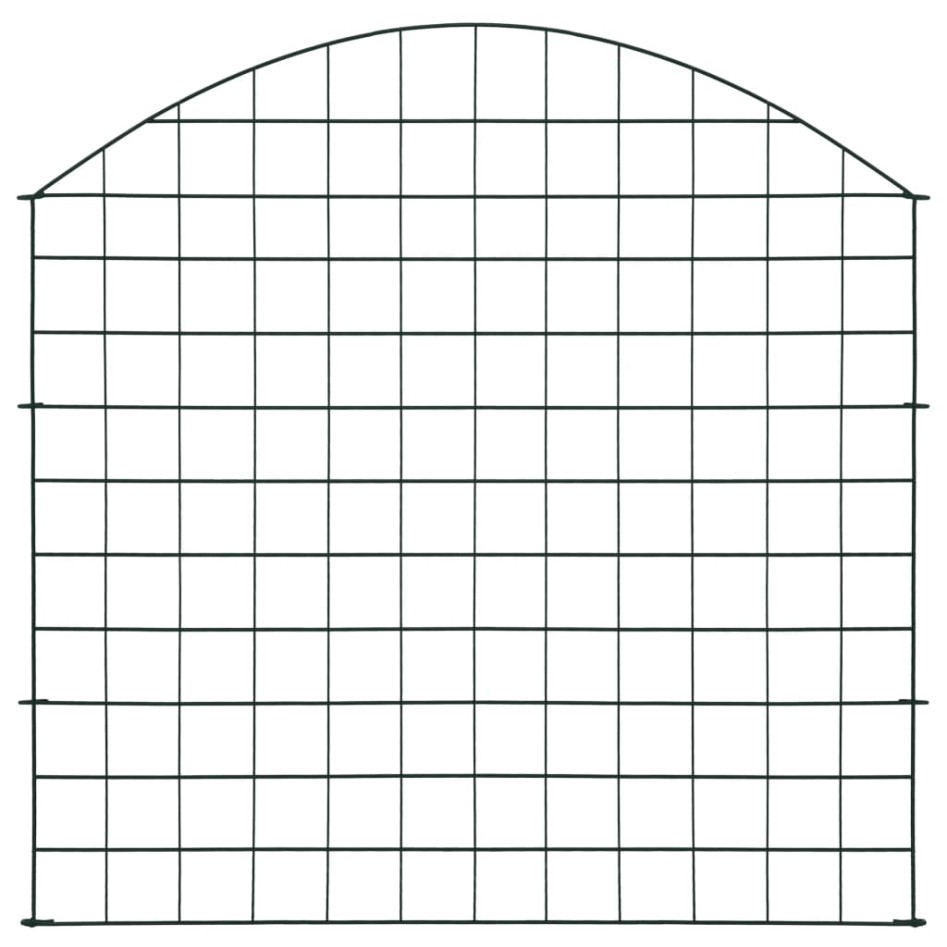 Set de valla de jardín arqueada verde 77,5x78,5