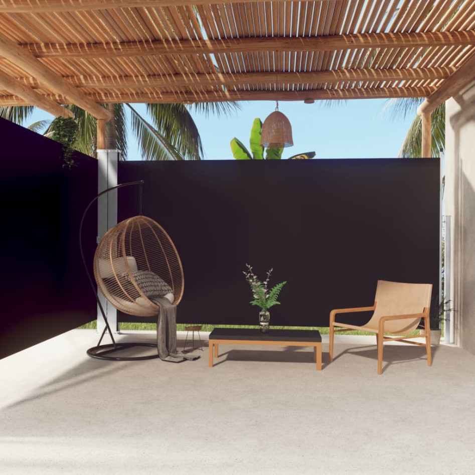 Toldo lateral retráctil negro 200x600