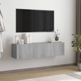 Mueble pared TV madera contrachapada gris Sonoma 120x30x30