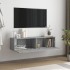 Mueble pared TV madera contrachapada gris Sonoma 120x30x30
