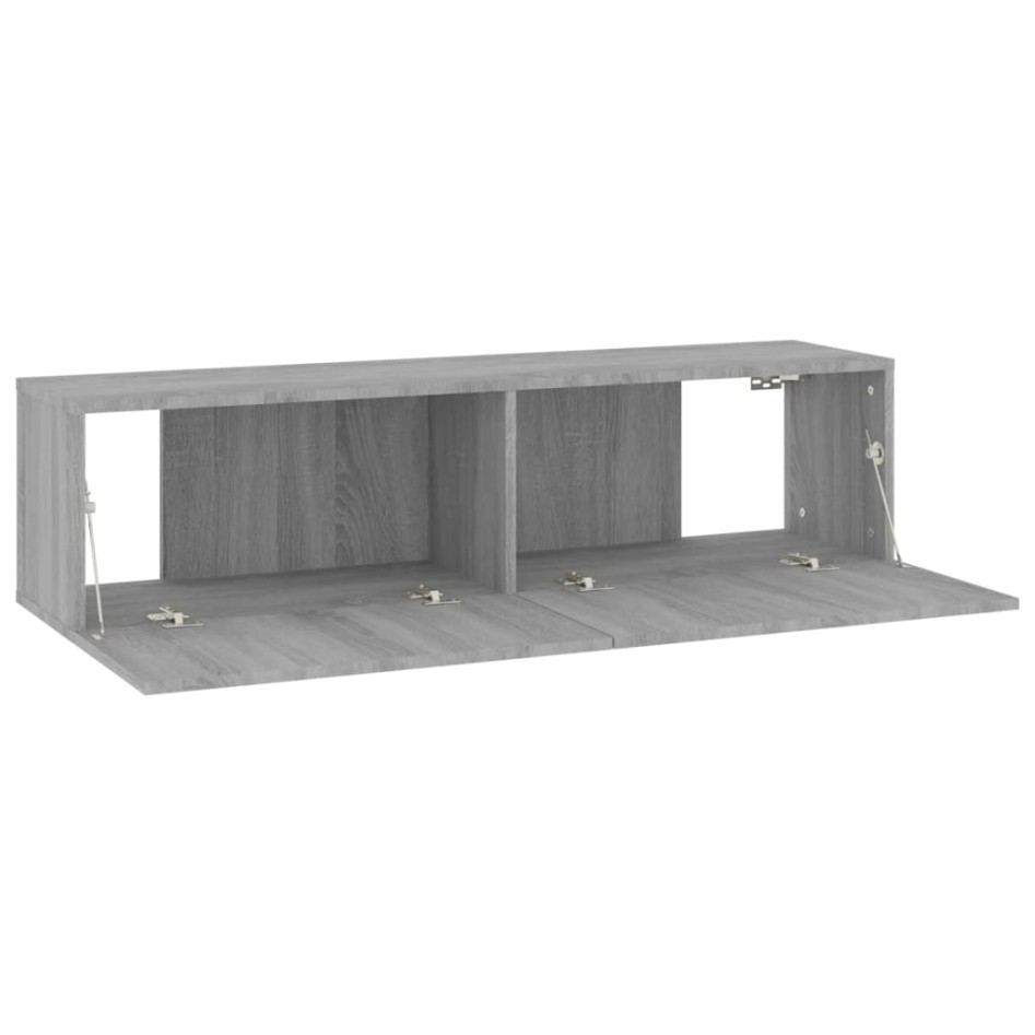 Mueble pared TV madera contrachapada gris Sonoma 120x30x30