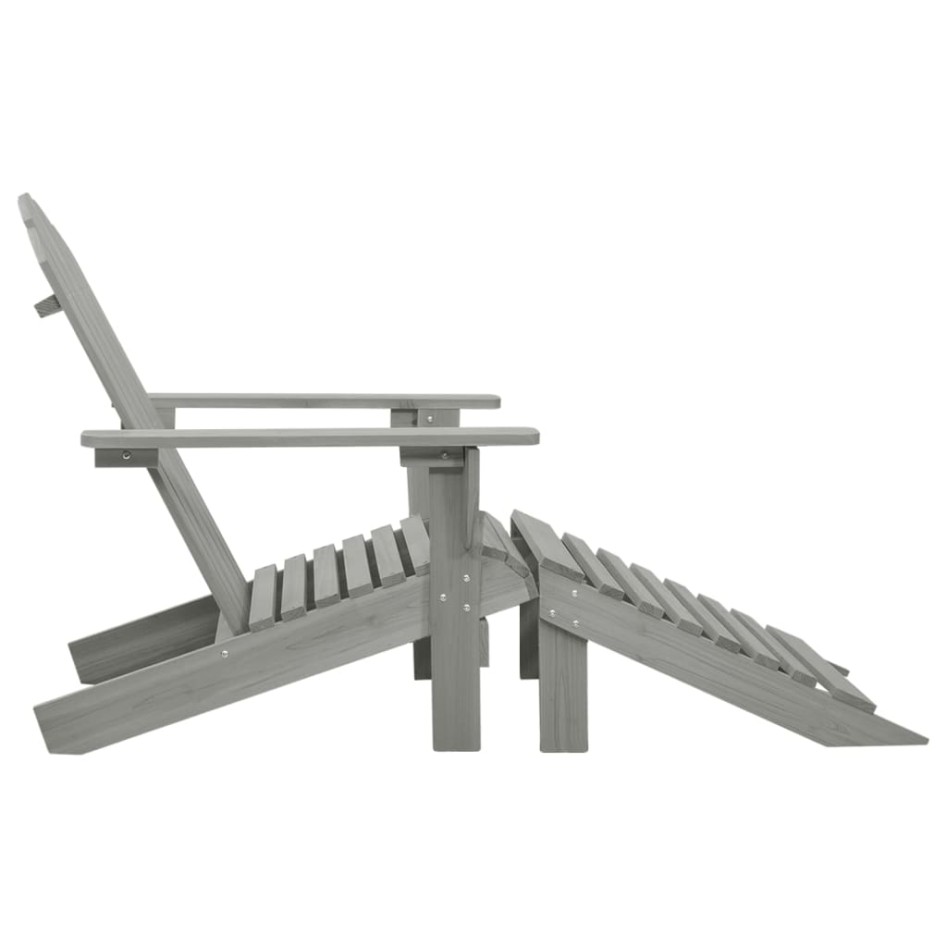 Silla de jardín con otomana de madera