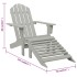 Silla de jardín con otomana de madera