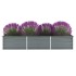Arriate de jardín de acero galvanizado gris 240x80x45