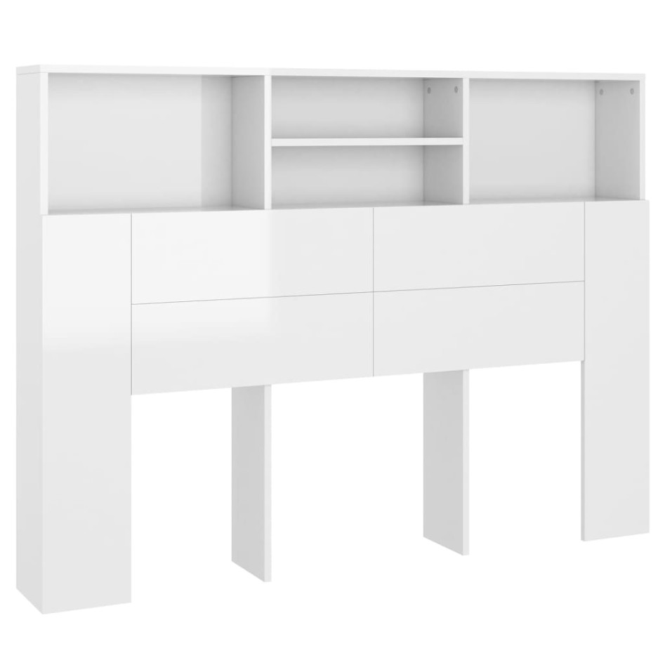 Mueble cabecero blanco brillante 140x19x103,5