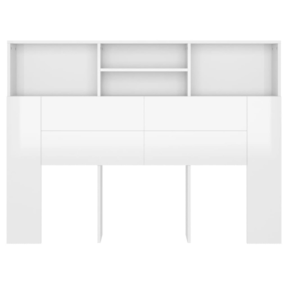Mueble cabecero blanco brillante 140x19x103,5