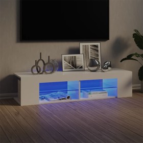 Mueble de TV con luces LED blanco brillante 135x39x30