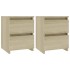 Mesita de noche 2 uds aglomerado color roble Sonoma 30x30x40