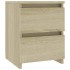 Mesita de noche 2 uds aglomerado color roble Sonoma 30x30x40