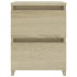 Mesita de noche 2 uds aglomerado color roble Sonoma 30x30x40