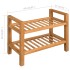 Zapatero con dos estantes madera de roble maciza 50x27x40