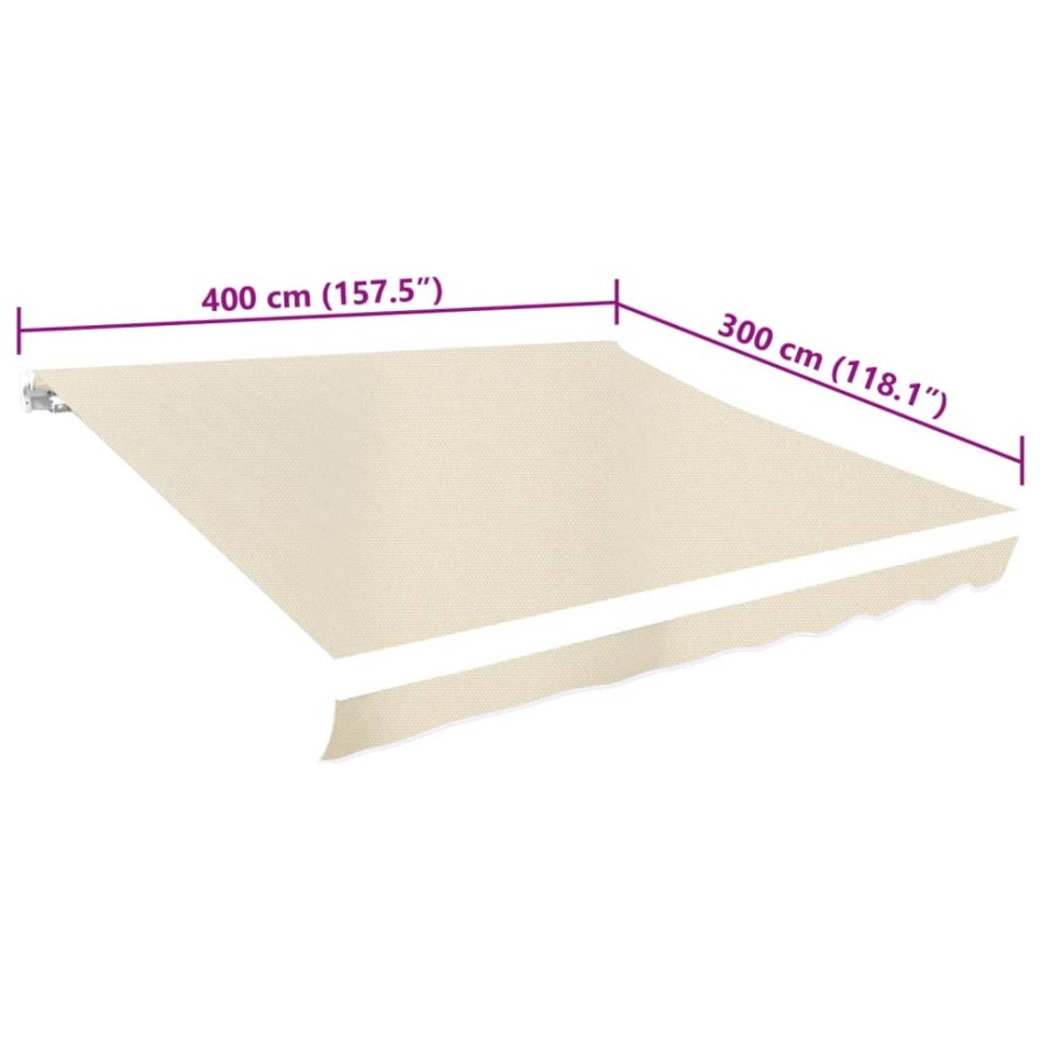 Toldo de lona blanco crema 4x3 m (sin